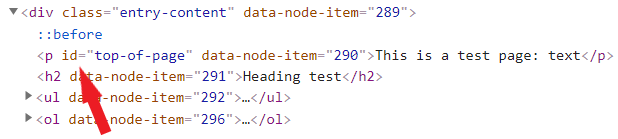 code with the id "top-of-page"