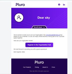 email message about adding user